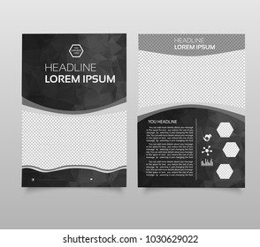 Abstract background annual report template, Modern triangle presentation template. Business design background, brochure or flyer concept or geometric web banner. triangle design brochure cover.