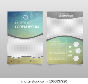 Abstract background annual report template, Modern triangle presentation template. Business design background, brochure or flyer concept or geometric web banner. triangle design brochure cover.