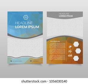 Abstract background annual report template, Modern triangle presentation template. Business design background, brochure or flyer concept or geometric web banner. triangle design brochure cover.
