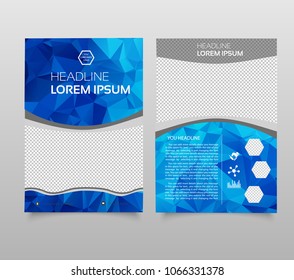 Abstract background annual report template, Modern triangle presentation template. Business design background, brochure or flyer concept or geometric web banner. triangle design brochure cover.