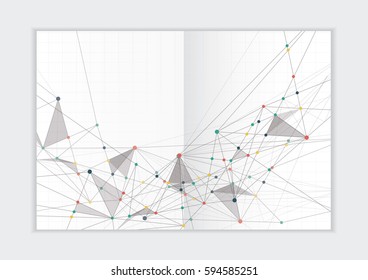 Abstract background annual report template, geometric triangle design business brochure cover
