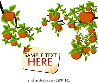 abstract background with apples and banner