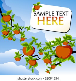 abstract background with apples and banner