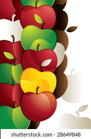 Abstract background with apples. Vector illustration.