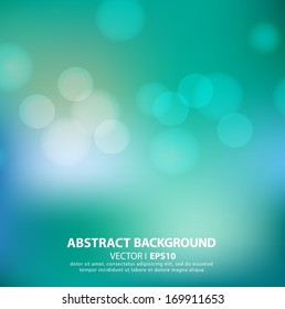 Abstract background aqua with bokeh effect.  Vector EPS 10 illustration.