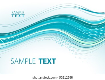 Abstract background with aqua wave. Vector