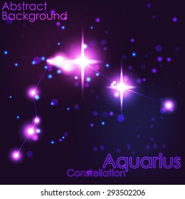 Abstract background with Aquarius constellation