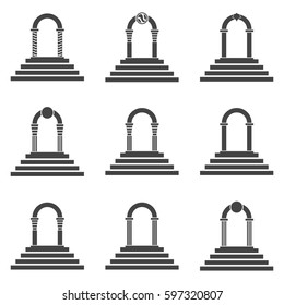 Abstract background - arch silhouette. Arch icon.