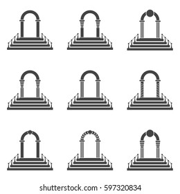 Abstract background - arch silhouette. Arch icon.