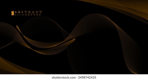 Fondo Abstractas de arcos y líneas de oro sobre un fondo negro. Abstractas fantasía.