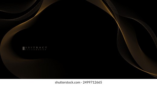 Abstract background of arches and gold lines on a black background. Abstract fantasy.