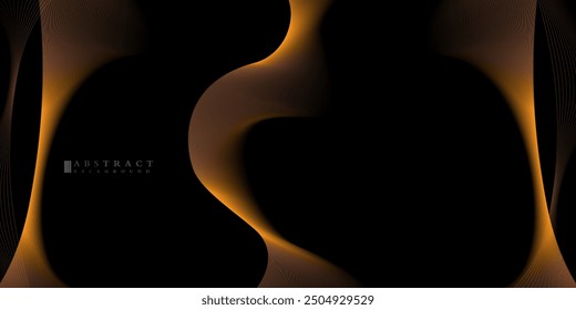 Fondo abstracto de arcos y líneas de oro sobre un fondo negro. Fantasía abstracta