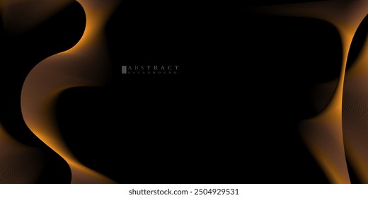 Fondo abstracto de arcos y líneas de oro sobre un fondo negro. Fantasía abstracta