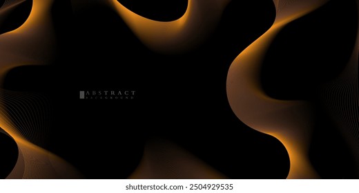 abstract background of arches and gold lines on a black background. abstract fantasy