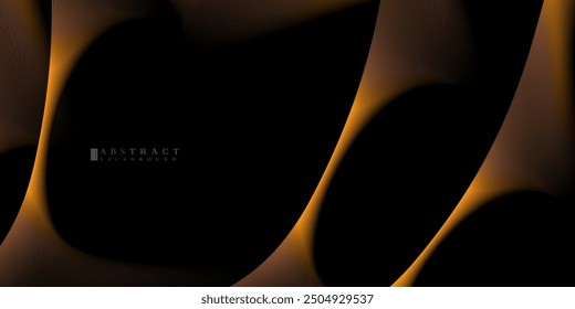 Fondo abstracto de arcos y líneas de oro sobre un fondo negro. Fantasía abstracta