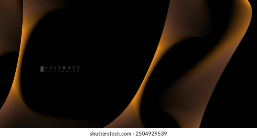 abstract background of arches and gold lines on a black background. abstract fantasy