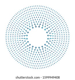 abstract background with arrow in circle. halftone effect