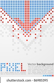 Abstract background with arrow. Pixel art. Vector