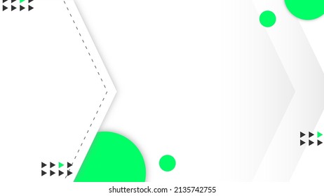 abstract background with arrow shape, green circle and white background. copy space