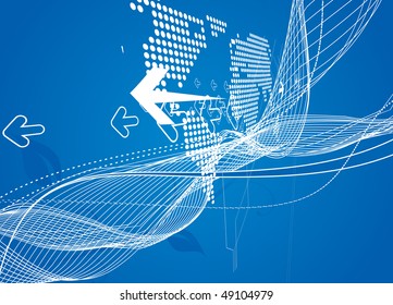 abstract background with arrow wave lines. vector illustration