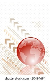 Abstract background with arrows and globe