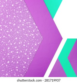 abstract background with arrows and stars over paper texture. vector banner template