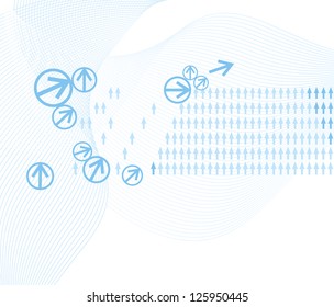 Abstract background with arrows, success.