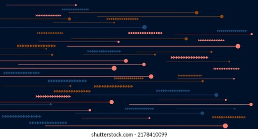 Abstract background with arrows. Vector design. Lines dot point arrows of triangles technological innovations vector background design.