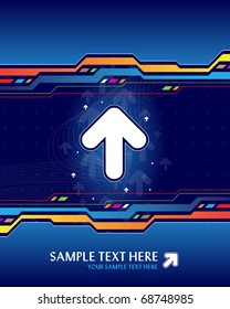 Abstract background with arrows and world map