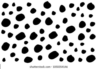 Abstract Background Art Circle Black Spot Isolated. Graphic Design Concept, Element, Vector Illustration