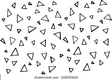 Abstract Background Art Different Size Black Triangle Isolated. Graphic Design Concept, Element, Vector Illustration