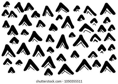 Abstract Background Art Different Size Black Triangle with Line Isolated. Graphic Design Concept, Element, Vector Illustration