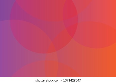 Abstract background art made with circles in trendy gradient colors of orange, pink and red. Modern, trendy vector art.