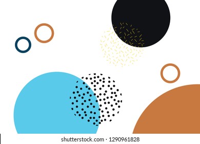 Abstract background art made with geometric shapes in Memphis style. Modern, playful vector art.