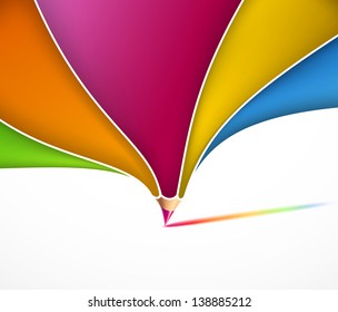 Abstract background with art pencil. Vector