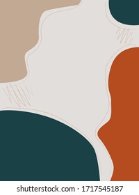 Abstract background art print isolated vector illustration. Trendy template for wallpaper design. Colorful pattern backdrop. Scandinavian style.