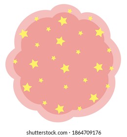 Abstract background. Asterisks. Cartoon flat style. Soft rounded clouds. The composition is round. Isolated over white background. Illustration vector
