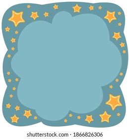 Abstract background. Asterisks. Cartoon flat style. Soft rounded clouds. The composition is in square proportion. Isolated over white background. Illustration vector