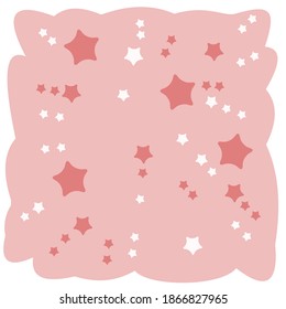 Abstract background. Asterisks. Cartoon flat style. Soft rounded clouds. The composition is in square proportion. Isolated over white background. Illustration vector