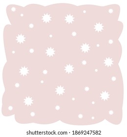 Abstract background. Asterisks. Cartoon flat style. Soft rounded clouds. The composition is in square proportion. Isolated over white background. Illustration vector