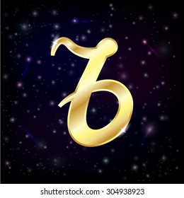 Abstract background astrology concept gold horoscope zodiac sign Capricorn 