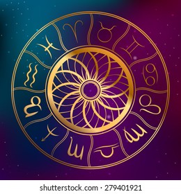 Abstract background astrology concept horoscope with zodiac signs illustration vector