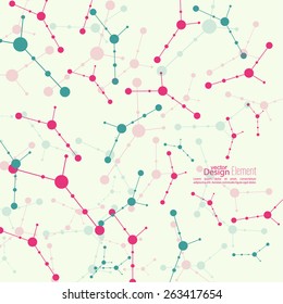 Abstract background with atom, molecule structure. genetic and chemical compounds. vector