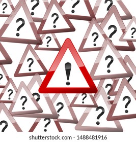 Abstract background Attention Red Sign on white. Vector.