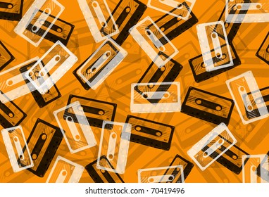 abstract background with audiocassette