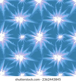 Abstract background in the aura theme, consisting of luminous dots, stars. Vector illustration on a blue background with elements of flame, wavy glow, tongues of light