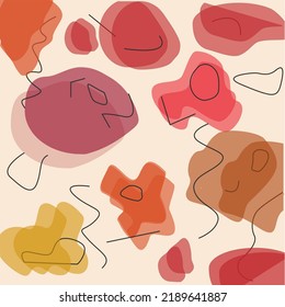 Abstract background in autumn colors. Vector graphics. Simple figures