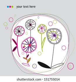 abstract background autumn flowers circles