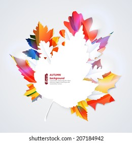 Abstract background with autumn leaves and place for text