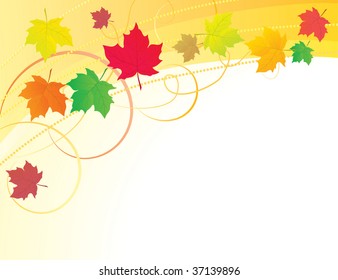 Abstract background with autumn leaves. Vector illustration
